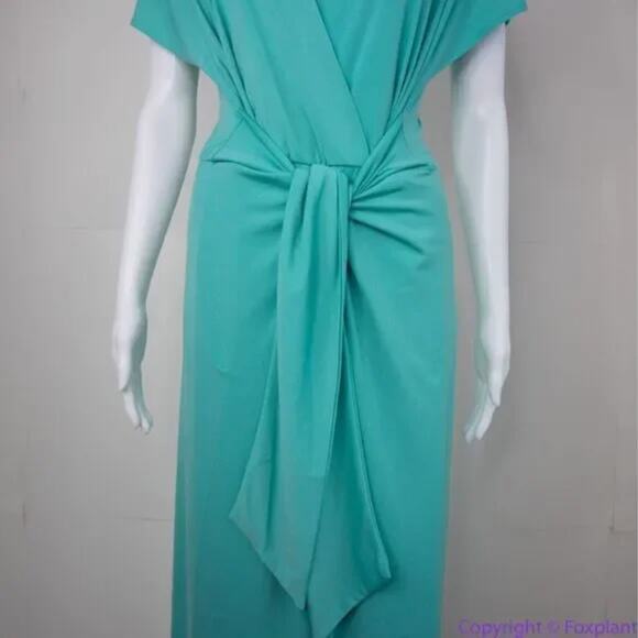 NEW Eloquii teal wrap front midi dress, women's plus size 18 - Picture 9 of 16